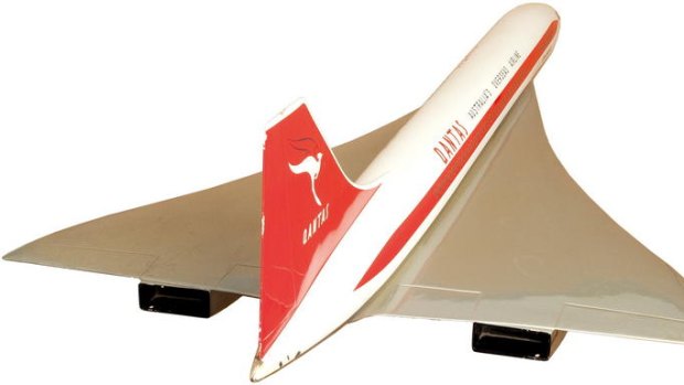 Never got off the ground &#8230; this Qantas Concorde model sold for $6000 at the recent Leski Aviation Sale in Melbourne. These models are thought to have been prepared as part of an unsuccessful sales pitch by the Concorde manufacturers.