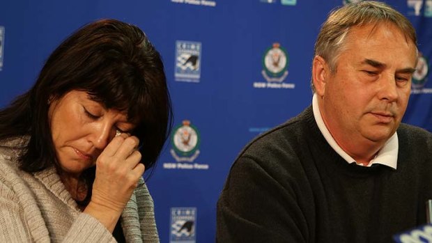 Appeal ... grieving parents Kathy and Ralph Kelly at today's briefing.