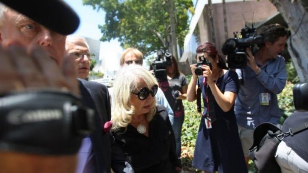Shelly Sterling arrives with her attorney Pierce O'Donnell (L) ay Los Angeles Superior Court.
