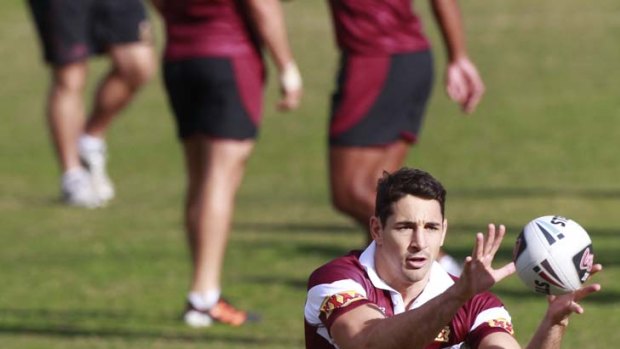 Honouring Beetson's legacy: Champion full-back Billy Slater at training yesterday.