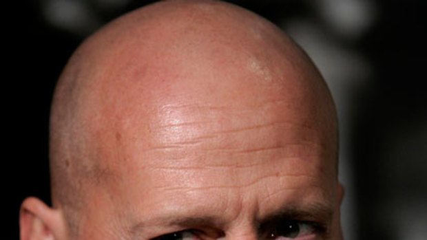 The bald and the beautiful ... Bruce Willis.