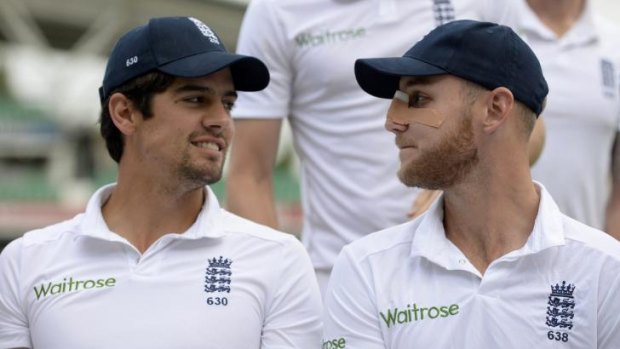 Steely resolve: England's captain Alastair Cook and Stuart Broad.