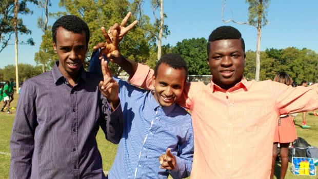 Soccer is our glue: Abshir Mohamed, 23, Abdi Muhamed, 18 and Mohamed Beavogui, 18.