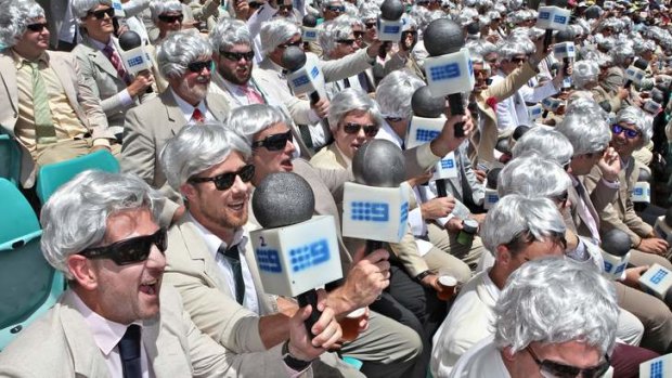 Paying homage to their hero: Richie Benaud's fan club was out in force on day two of the fifth Ashes Test at the Sydney Cricket Ground on Sunday.