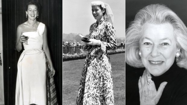 Glamorous ... left and middle, a young and fashionable Sheila Scotter in the 1950s and right, after being made a member of the Order of Australia in 1992.