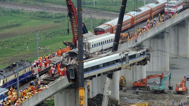 Tragic end ... but China's railway ministry says it still has faith in the high-speed train system.