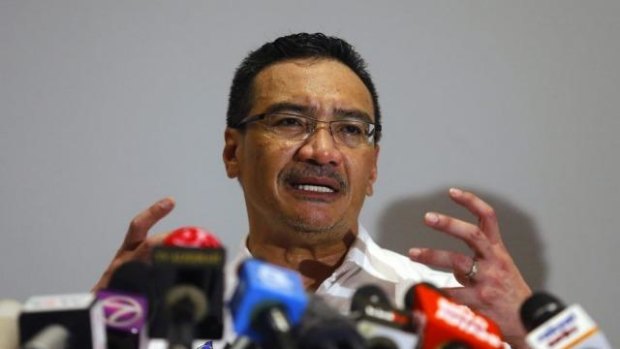 Expensive search ... Malaysia's Acting Transport Minister Hishamuddin Hussein speaks about the cost of searching for missing Malaysia Airlines Flight MH370 at a news conference in Sepang on Wednesday. 