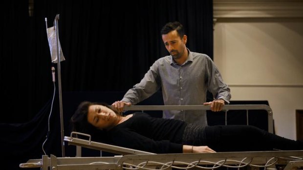 Antoinette Halloran and Byron Watson rehearse for <i>Midnight Son</i>, based on the killing of Maria Korp.