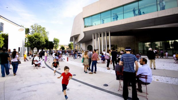 Locals have made the MAXXI art museum piazza their own.