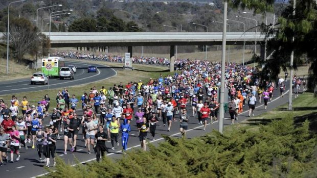 Almost 5000 runners set off this morning for this year's Canberra Times 10km Fun Run.