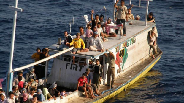 The refugee boat that exploded.