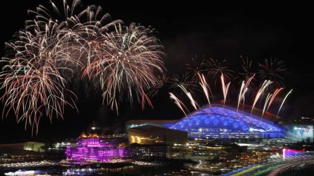Fireworks above the Olympic opening ceremony: The hijacker was attempting to divert the plane towards Sochi, reports say.
