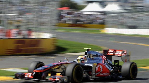 McLaren's Lewis Hamilton will start the 2012 Australian Grand Prix from pole position.