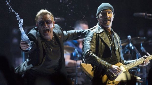 Over the edge: U2 stars Bono and The Edge.