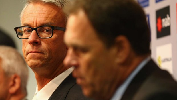 David Gallop  has admitted the FFA considered dumping Holger Osieck (right) from the Socceroos coaching spot in June.