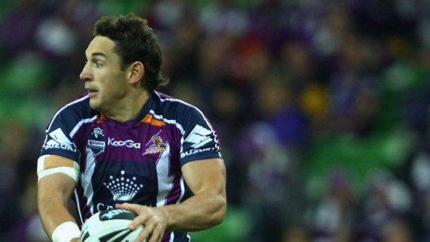 Committed ... Kangaroos fullback Billy Slater will still play for the Storm tonight.