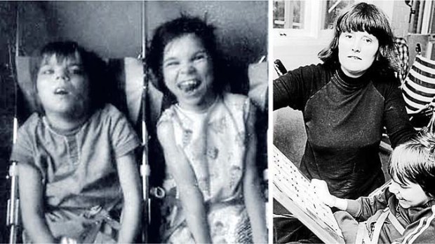 From left: As girls Leonie McFarlane (left) and Annie McDonald spent their childhood at St Nicholas Hospital in Carlton; Rosemary Crossley and Leonie. All pictures taken from the presentation Leonie made with Annie.