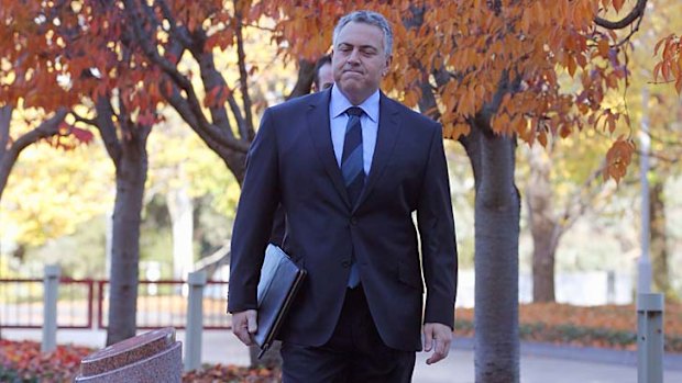 Treasurer Joe Treasurer, pictured outside Parliament House on Tuesday, delivers his first federal budget.