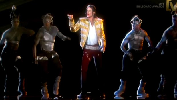 Michael Jackson's so-called hologram takes the stage.