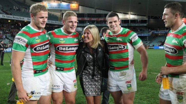 The four Burgess brothers with their mother Julie. She'd go and watch them do anything, ballroom dancing included.