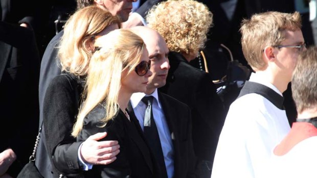 Tribute ... daughter Amy Gerstl attends the funeral.