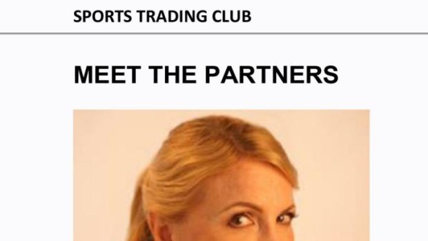 Former high profile defence lawyer Leigh Johnson as seen in Sports Trading Club website.