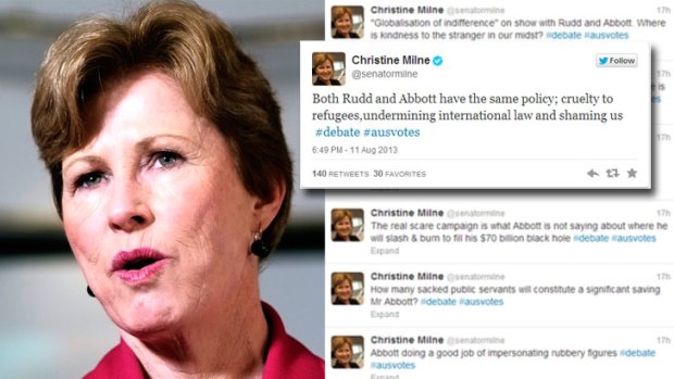 Was she the real winner? ... Senator Christine Milne was vocal during last night's election debate.