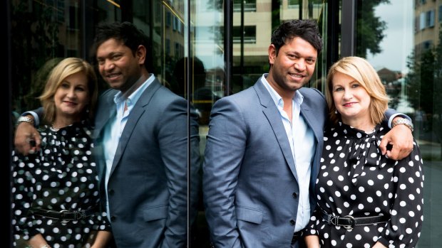 Real life mother and son from the film <i>Lion</i> Saroo and Sue Brierley.