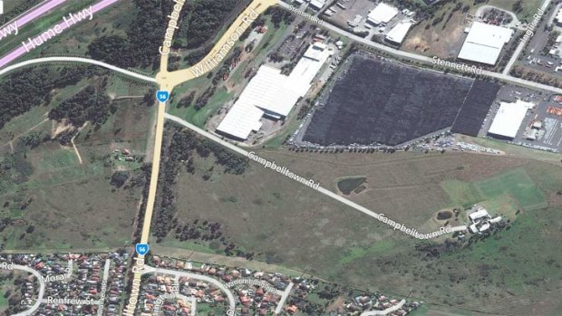 The location of the fire at Bow Bowing area, near Campbelltown.