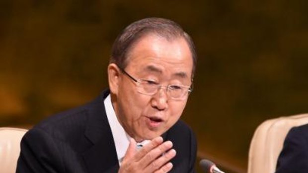 The United Nations Secretary General Ban Ki-moon opens the UN Climate Summit 2014 at the United Nations in New York.