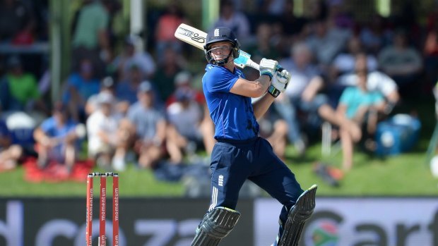 On song: Jos Buttler sends one long.