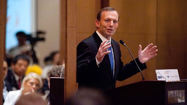 "Mr Abbott should stop drinking Red Bull and writing his own speeches."