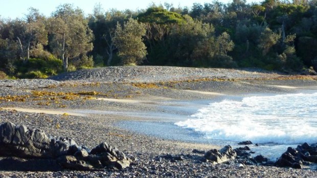 Billys Beach complete with its pebbles and shingle dune