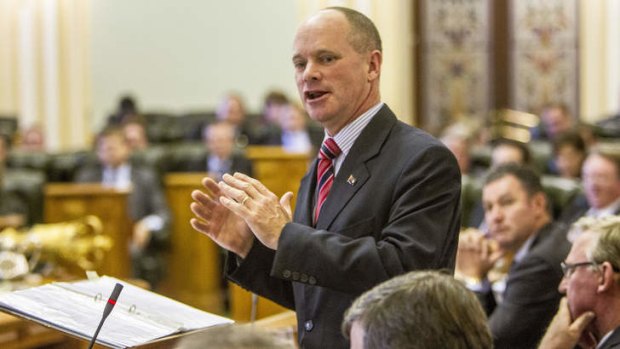 Campbell Newman speaks during question time in the Queensland Parliament.