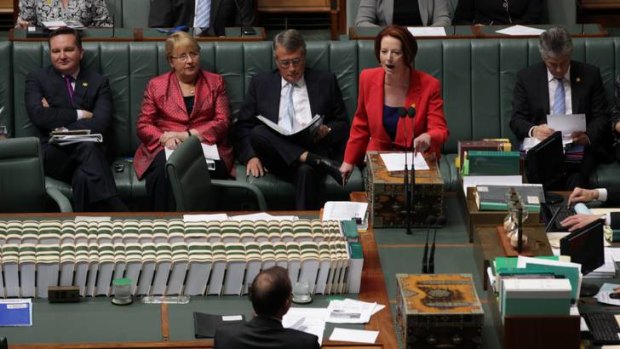 On the front foot ... Julia Gillard's government is preparing for a federal election.
