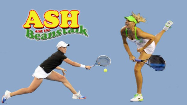 Ash Barty set to face Maria Sharapova. (Digitally altered image).