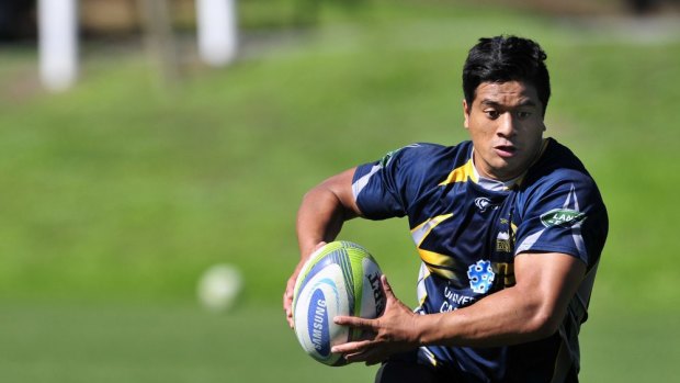 ACT Brumbies player Jarrad Butler during training at the AIS on Monday.