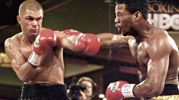 Blast from the past … Shannan "Bulli Blaster" Taylor takes on US boxer Shane Mosley in Las Vegas, 2001.