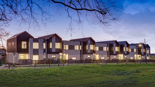 Wolfdene's Cranbourne West terraces, built to sell for less than $360,000, have won the UDIA's affordable housing award. 