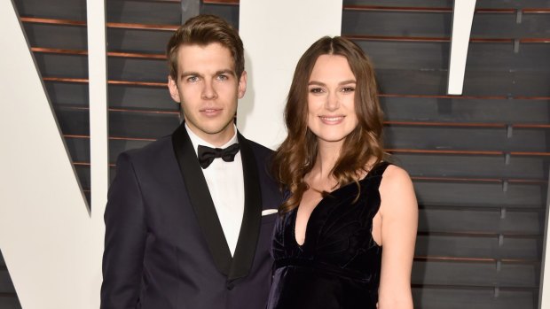 James Righton and Keira Knightley attend the 2015 Vanity Fair Oscar Party.