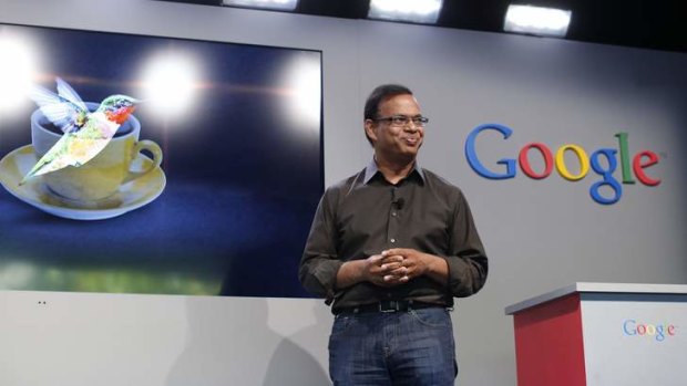 Searching for answers: Amit Singhal, senior vice president of search at Google, introduces the new 'Hummingbird' search algorithm.