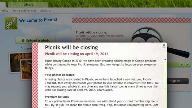 Picnik will be closing April 19, 2012.
