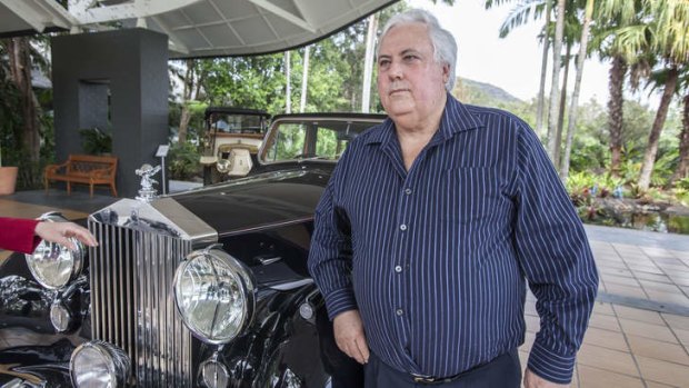 Mining magnate Clive Palmer in his car museum at Palmer Coolum Resort.