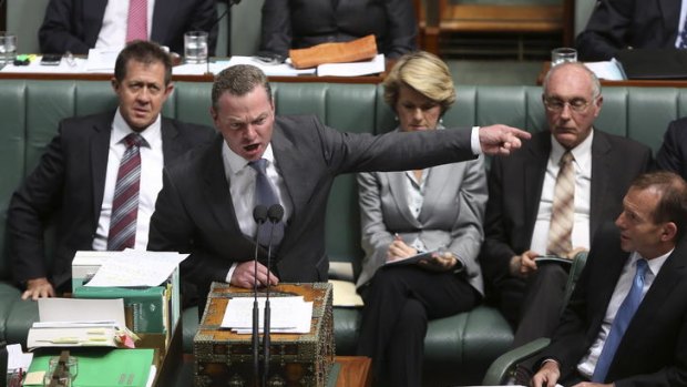 Christopher Pyne during Question Time in Federal Parliament last week.
