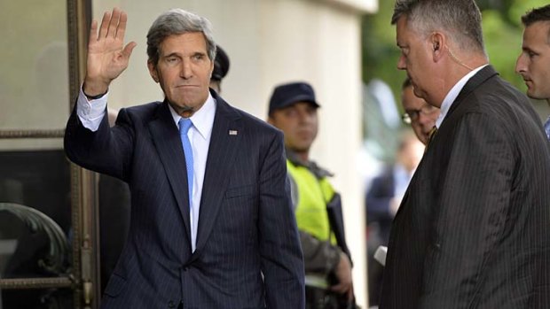 High-level meetings planned: US  Secretary of State John Kerry arrives in Geneva, Switzerland.