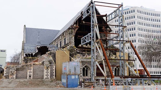 The earthquake damaged Christchurch cathedral.