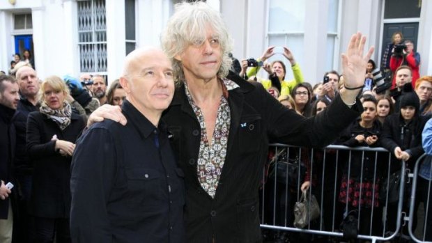 Midge Ure and Bob Geldof at the recording of the Band Aid 30 single in London on Saturday.