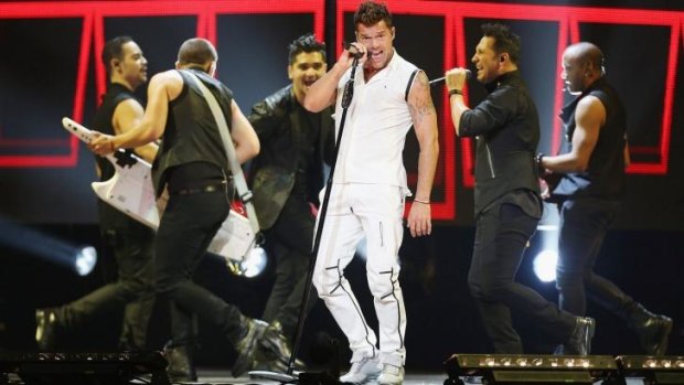 Ricky Martin performs live for fans at Allphones Arena on April 30, 2015.