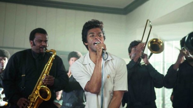 In action: Chadwick Boseman as James Brown in <i>Get On Up</i>.