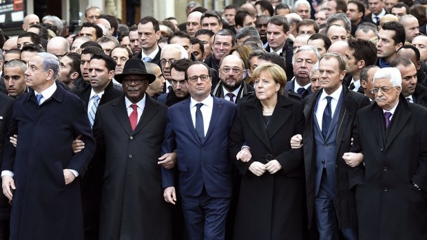 World leaders put aside their differences for the march.